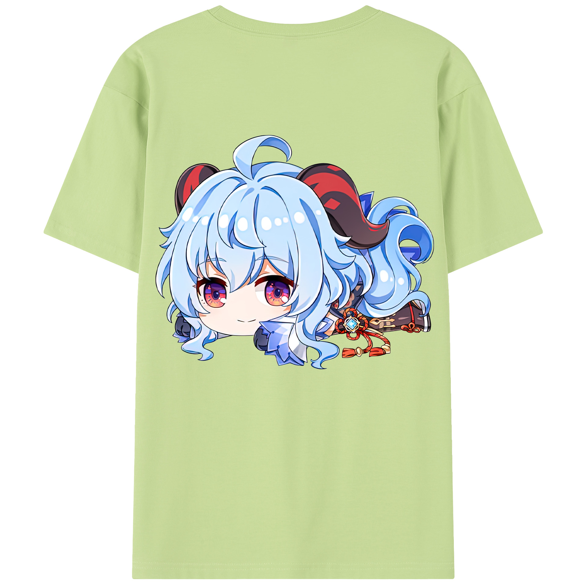 げんし神 甘雨 かんう genshin Ganyu 綿100％半袖Tシャツ（背面プリント）